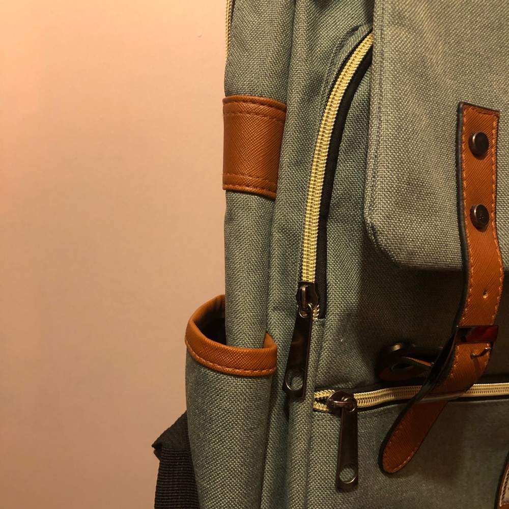Belted Blue Backpack - Picture 4 of 6